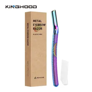 Eyebrow Blade Stainless Steel Interchangeable Eyebrow Razor Facial and Body Rose Gold Women Eyebrow Razor