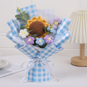 Flores de Ganchillo Hechas a Mano, Ramo de Flores DIY, Regalo para el Día de la Madre, Graduación, Año Nuevo, Girasoles Terminados - Product Image 2