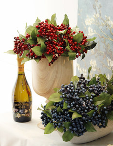 E07493 Décoration de mariage Berry Fruit rouge Fruit artificiel Myrtille 3 branches Berry artificiel pour accessoires de fleurs artificielles - Product Image 3