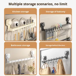New <b>Wall</b> Mounted Kitchen <b>Hook</b> Rack Punch-free Multi-function House Storage Hanger Rack Household Storage Rack Multi-Purpose <b>Hook</b> - Product Image 4