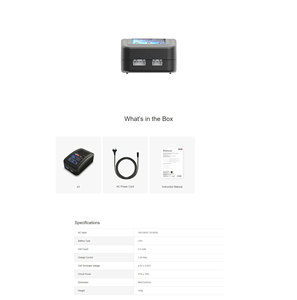 SKYRC SK-100081 E3 Lipo <b>Battery</b> Balance Charger AC Input 1S 2S 3S 3.7V 7.4V 11.1V RC Charging Power <b>Cable</b> US EU Plug Private - Product Image 4