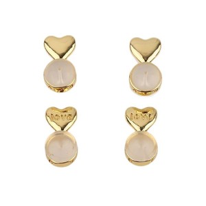 Boucles d'oreilles en silicone transparent en forme de cœur, plaquées or et argent, motif amour, pour un usage quotidien, unisexes, boucles d'oreilles fines - Product Image 5