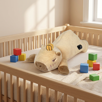 Coussin chauffant en peluche Capybara, animal en peluche chauffant à température et minuterie réglables, électrique