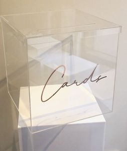 MI tamaño personalizado Wishing Well Box Festival uso acrílico boda glaseado decoración nombre tarjeta caja - Product Image 5