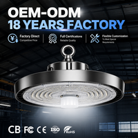 Lampes UFO à haut rendement en alliage d'aluminium à intensité variable personnalisées 100W 150W 200W pour gymnases, supermarchés et entrepôts
