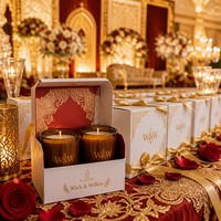 Boîte à bougies en carton blanc pour mariage, double bougie, emballage pliable personnalisé avec feuille métallisée pour bougie à la cire de soja, faible MOQ, boîte cadeau
