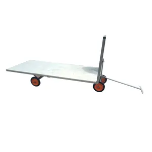 4 Wheels Platform Hand Cart Foldable Trolley 4 Wheel Metal Cargo Outdoor Garden Cart Dump Wagon Heavy Duty