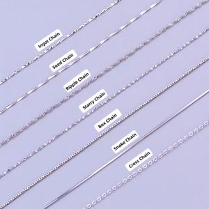 Collar de Cadena Personalizado de Plata Esterlina 925 con Baño de Platino y Oro Rosa, Estilos Cuerda, Cubana, Lingote, Semilla, Ondulada, Estrellada, Caja, Serpiente y Cruz - Product Image 5