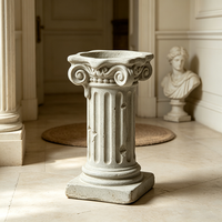 Socle Colonne Romaine Ionique en Résine, Piliers Antiques à Texture Craquelée, Support de Statue Vintage Européen, Présentoir pour Plantes, Plinthe pour Maison et Jardin