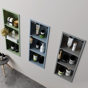 INTERLAN WC8221 Meuble-lavabo moderne autoportant pour salle de bain, miroir <span class=keywords><strong>argent</strong></span>é, <span class=keywords><strong>bois</strong></span>, acier inoxydable, mural, encastré, usage hôtelier, classique - Product Image 3