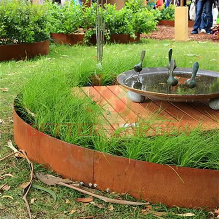 rusted steel garden edging corten steel garden gate For Garden Design