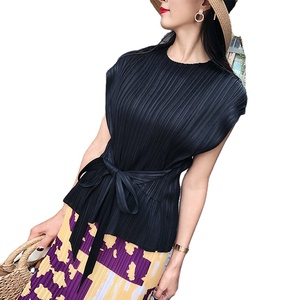 Camiseta de manga corta de las mujeres de verano <span class=keywords><strong>2020</strong></span> de encaje estilo-arriba adelgazar armas poco estilo ropa superior sin forro - Product Image 5
