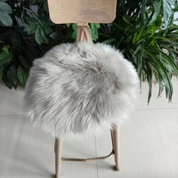 Coussin en fausse fourrure élégant et confortable, coussin rond en fausse fourrure à poils longs pour chaise de salle à manger et tabouret de coiffeuse