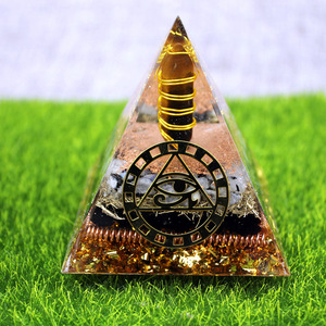 Pilar de Cristal Epoxi con Ojo de Tigre y Grabado Interno, Decoración para el Hogar, Adorno de Escritorio - Product Image 1