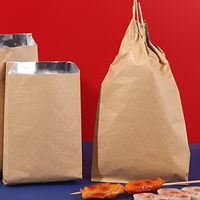Sac en papier kraft personnalisé, imprimé, résistant à l'huile, blanc et brun, pour barbecue, biscuits, hamburgers, pop-corn, avec doublure en aluminium