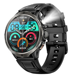 Montre connectée KT92, appels Bluetooth, fréquence cardiaque, suivi des pas, suivi du sommeil, étanche 3ATM, montre connectée de sport d'extérieur avec lampe torche LED - Product Image 4