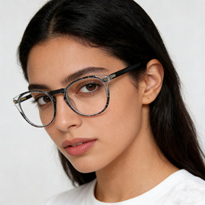 Gafas de Acetato con Patrón Retro de Moda para Mujer, Monturas Ópticas Transparentes - Product Image 1