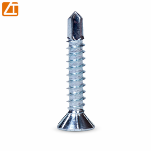Tornillo autoperforante de cabeza avellanada acanalada, cincado azul y blanco, con punta Phillips y rosca completa DIN <span class=keywords><strong>7504P</strong></span> para chapa metálica - Product Image 1