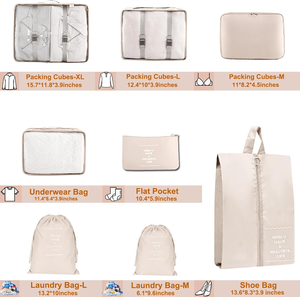 Ensemble de 8 sacs organisateurs de bagages pour la <span class=keywords><strong>famille</strong></span>, cubes de rangement de <span class=keywords><strong>voyage</strong></span> <span class=keywords><strong>en</strong></span> maille respirante pour valises, ensemble de sacs de <span class=keywords><strong>voyage</strong></span> durables et essentiels - Product Image 3