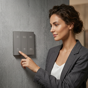 Panneau d'interrupteurs muraux intelligents à 6 modules, 220V, 10A, 800W, interrupteur tactile et à commande vocale pour système domotique - Product Image 1