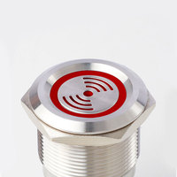 Bouton-poussoir électronique lumineux YUDA en métal étanche avec voyant rouge IP65 12V/24V 30A pour appareils électroménagers et industriels