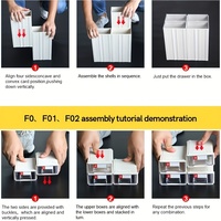 Leadloong F1 blanco 6 uds caja de almacenamiento de escritorio de plástico 80*95*50MM/7*3,7*2 pulgadas cajones organizadores apilables