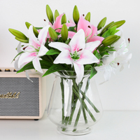 Mini-lys artificiels en PVC à 3 têtes, toucher réel, pour centres de table de mariage, décoration florale intérieure d'hôtels (vente en gros)