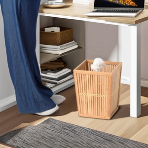 Factory Direct Supply Magus <b>Square</b> Stackable Bamboo <b>Bin</b> Premium Quality Eco-Friendly Wastebasket - Product Image 1