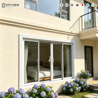 Ventanas Corredizas de Aluminio con Doble Acristalamiento, Diseño Moderno Personalizado para Hoteles y Villas, Apertura Horizontal con Malla Protectora