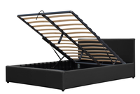 Kunstleder Schwarzes PU-Polsterbett Europäisches Softbett Kingsize-Bettgestell Ottoman-Bett mit Stauraum