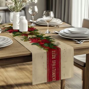 Kids <b>Christmas</b> <b>Table</b> Runner, Snowman Xmas <b>Tree</b> Printed Portable Tablecloth for New Year Holiday Decor - Product Image 1