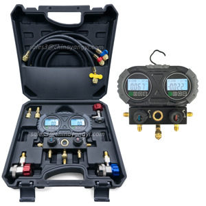 Manomètre numérique électronique pour collecteur de pression HVAC, testeur de pression de <span class=keywords><strong>recharge</strong></span> de réfrigérant, compatible R410A/R22, avec tuyau de 1,5 m et corps en aluminium - Product Image 6