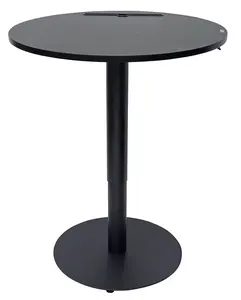 Pneumatic adjustable black standing home bar table round top base customized lifting adjustable tea coffee t