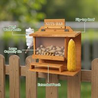 BH Funny Squirrel Picnic Table Mangeoire suspendue pour écureuils avec design de table de pique-nique et bouteille d'eau amovible pour l'extérieur
