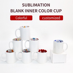 Maikeusb แก้วเซรามิกพิมพ์ลายด้านใน,แก้วกาแฟ<span class=keywords><strong>นม</strong></span>ภายในบ้านและสำนักงานขนาด11ออนซ์ใช้ในชีวิตประจำวัน - Product Image 2