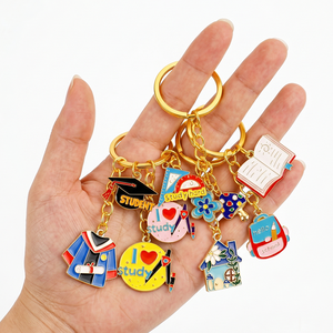 Hot Sale High Quality Metal Alloy <b>KeyChain</b> Promotional Gift Student Cartoon 2D <b>Custom</b> <b>Keychain</b> Charms for Carnival Prizes - Product Image 2