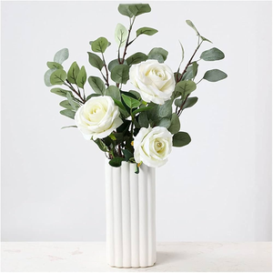 Mayorista Real Touch Rosas Artificiales Blancas Para Decoraciones De Boda Navidad Pascua Volver Escuela Racimos De Flores Fabricantes - Product Image 1