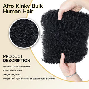 FH Spring Mini Twist Afro Kinky Curly Cheveux Humains en Vrac pour Tressage 10-20 pouces Cheveux Humains Brésiliens Sans Nœuds - Product Image 2