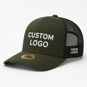 Customized Logo 6 Panel Terry/Canvas Polyester/Cotton Adjustable Fit Adult Unisex Multiple Colors 112 Trucker <b>Hat</b> For Adult - Product Image 2