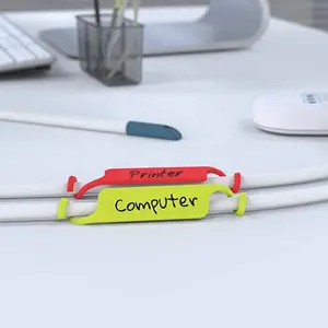 糖果五颜六色的 USB 电线电缆持有人夹子自定义桌面电缆持有人电缆标记标签