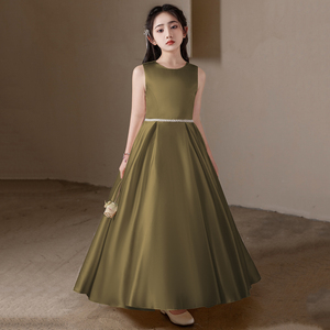 Robe longue de princesse pour filles de 10 à 14 ans, style petite hôtesse, pour spectacle et concours - Product Image 1