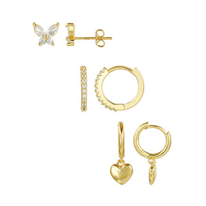 6 قطع من المجوهرات الفاخرة هيبوالرجينيك الخفيفة أقراط متدلية حلقية حب سحر الفراشة 5A أقراط مرصعة بالزركون للنساء - Product Image 6