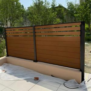 Bên Ngoài Trang Trí Riêng Tư Slat Gỗ Nhựa Composite WPC Nhà Hàng Rào WPC Hàng Rào Bảng Điều Chỉnh Ốp Set - Product Image 5
