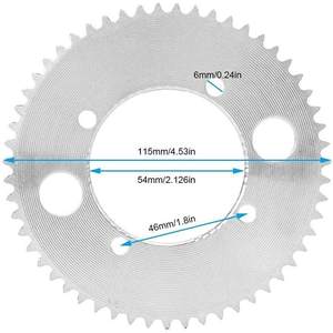 Piñón Trasero de Aleación de Zinc 55T, Diámetro de 54 mm, Compatible con el Scooter Eléctrico Razor E300, Pieza de Repuesto - Product Image 3