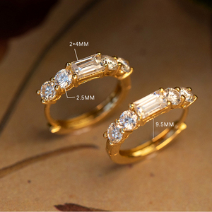 CANNER Dainty 18K Gold Plated Diamond <b>Hoop</b> <b>Earrings</b> Cz Zircon Stones 925 Sterling <b>Silver</b> Huggie <b>Earrings</b> <b>for</b> <b>Women</b> Girls - Product Image 3