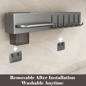Support de rangement mural multifonctionnel en métal à ventouse <span class=keywords><strong>sans</strong></span> perçage, porte-baguettes, porte-cuillères, porte-couteaux, porte-serviettes - Product Image 3