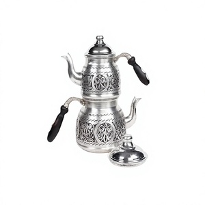 Aluminium Silver Color Water Milk Serving Kettle <b>Set</b> Of Two Different Size <b>Tea</b> Kettle At Affordable Price - Product Image 1