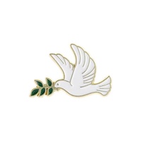En gros Nouveauté 2026 Broches et épingles créatives Colombe de la paix, mignonnes, style dessin animé, avec branche d'olivier et pigeon, badges accessoires en métal