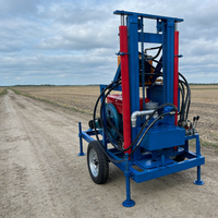 Machine de forage de puits d'eau portable de 200 m de profondeur, machine de forage de puits d'eau portable automatique à moteur diesel de 200 m de profondeur