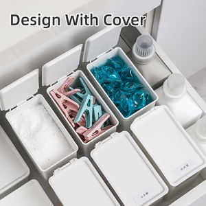 Organizadores para el Hogar al por Mayor, Caja de Almacenamiento Apilable para Detergente, Contenedor de Plástico con Tapa para Artículos Diversos - Product Image 5